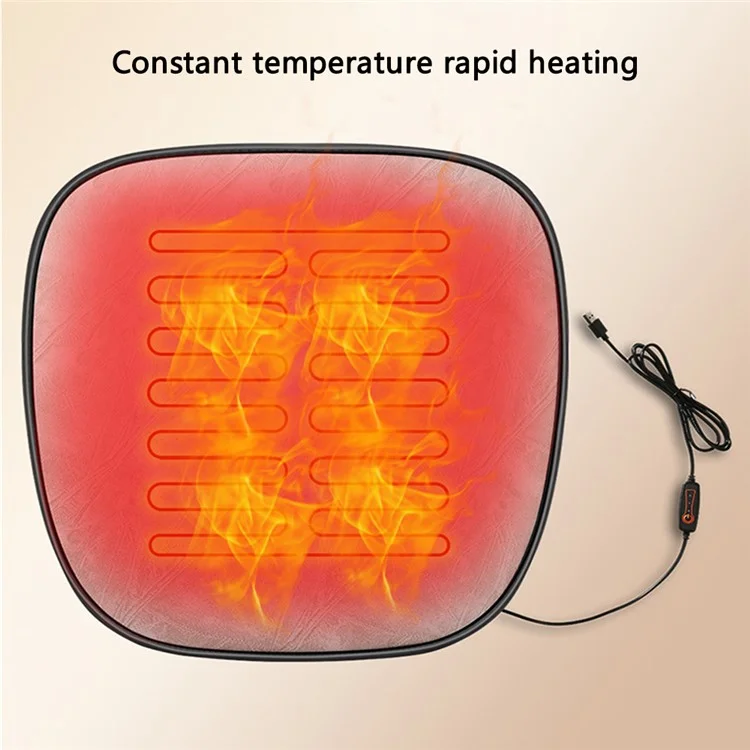 Almofada Aquecedora para Assento do Carro 3 Temperaturas USB 5V Almofada Aquecedora Capa para Assento de Carro para Inverno Frio - Bege