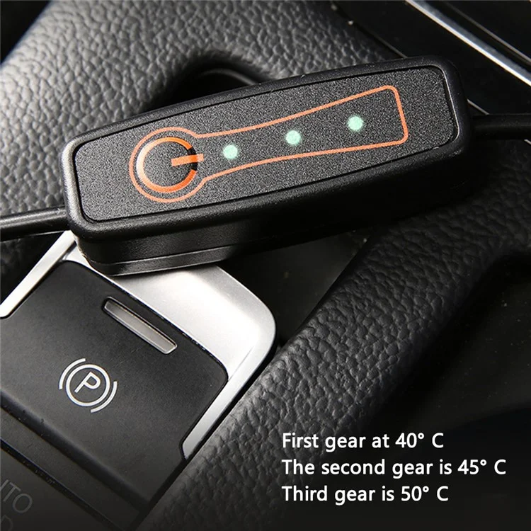 Almofada Aquecedora para Assento do Carro 3 Temperaturas USB 5V Almofada Aquecedora Capa para Assento de Carro para Inverno Frio - Bege