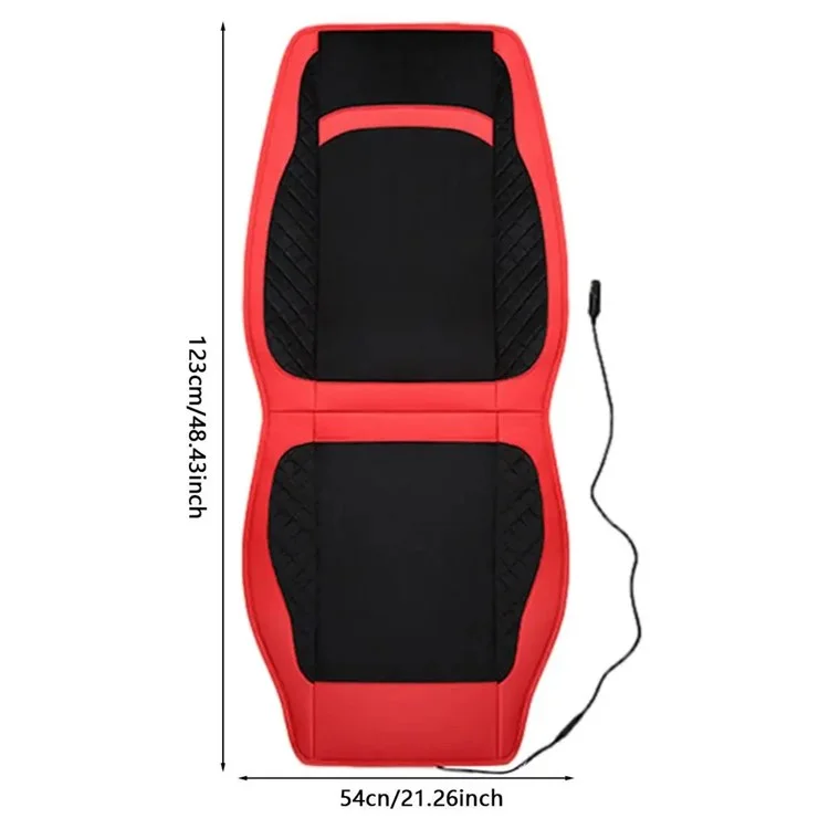 Universal 12V / 24V Car Electric Heating Car Seat Cushion with Backrest Car Seat Warmer for Winter - Black / Red