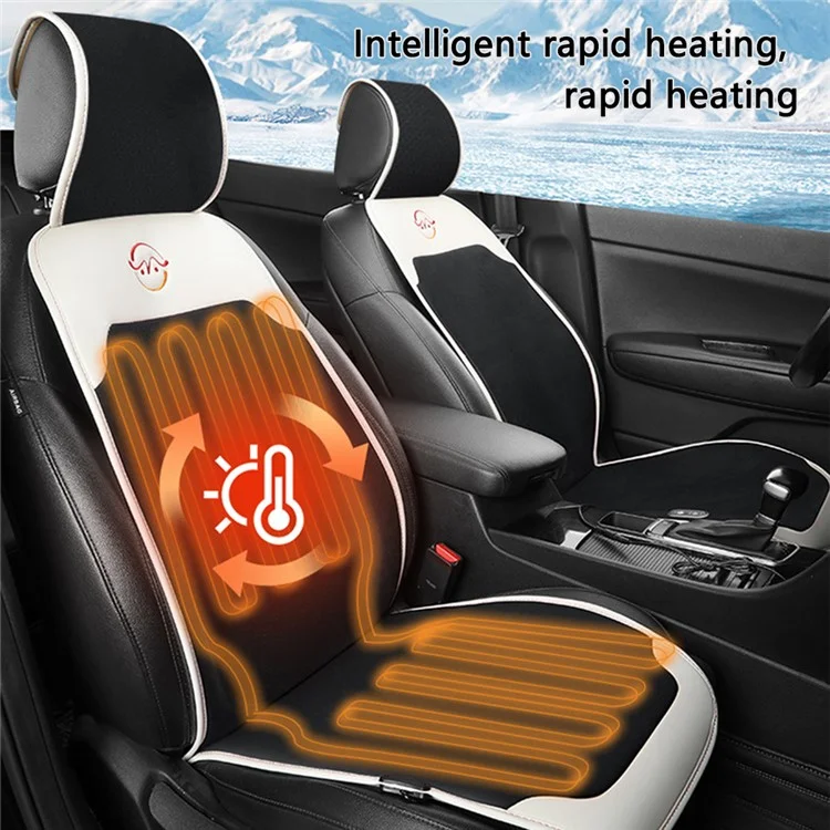 Coussin chauffant pour siège de voiture WM-XL2 2 pièces / set 12 V / 24 V Couverture de siège de véhicule chauffante universelle pour les jours froids - Noir