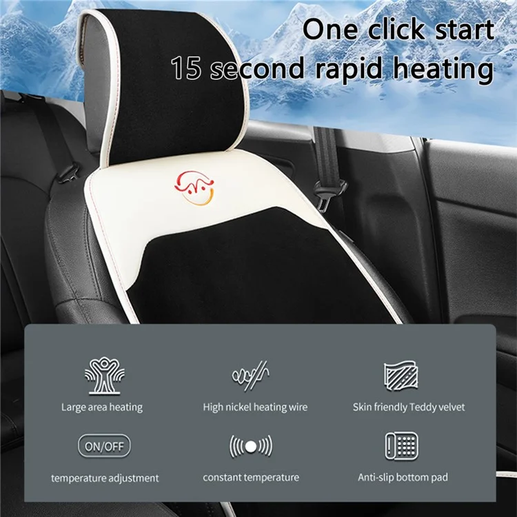 Coussin chauffant pour siège de voiture WM-XL2 2 pièces / set 12 V / 24 V Couverture de siège de véhicule chauffante universelle pour les jours froids - Noir