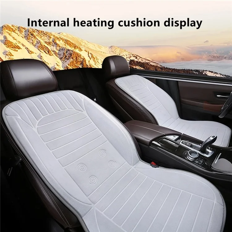 G-4S 2Pcs / Set 12V Car Seat Heating Cushion for Winter Heated Seat Covers with Backrest - Grey