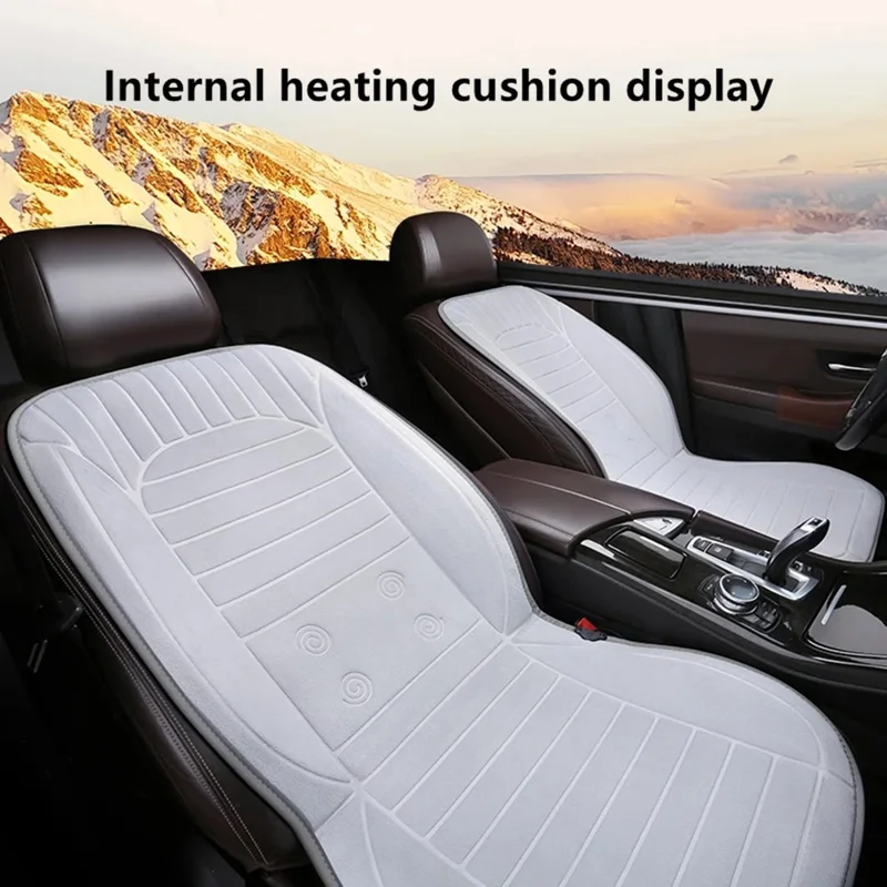 G-4S 2Pcs / Set 12V Car Seat Heating Cushion for Winter Heated Seat Covers with Backrest - Black