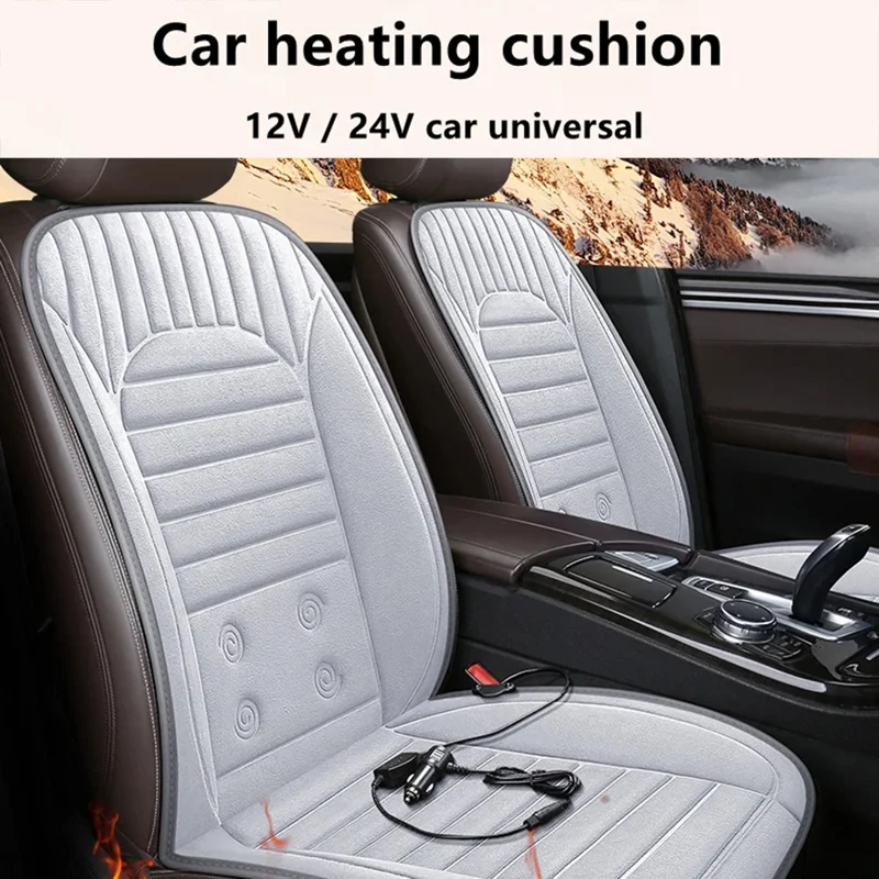 G-4S 2Pcs / Set 12V Car Seat Heating Cushion for Winter Heated Seat Covers with Backrest - Beige