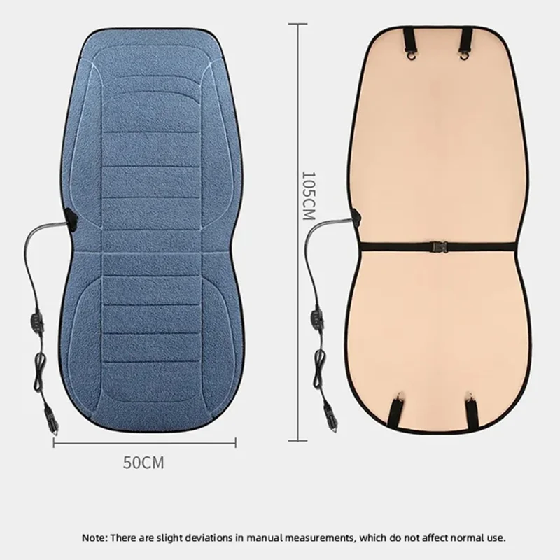 12V Car Heated Seat Cushion Winter Seat Cover Imitation Cashmere Vehicle Seat Protector Pad with Backrest - Grey