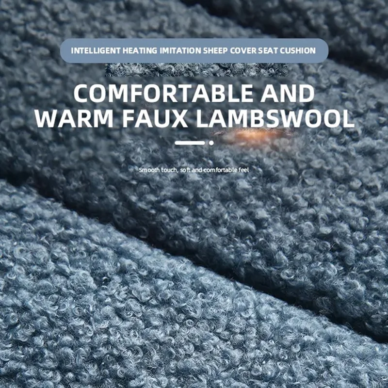 Rear Seat Cushion 12V Car Heated Protective Mat Pad Imitation Cashmere Back Seat Cover - Black