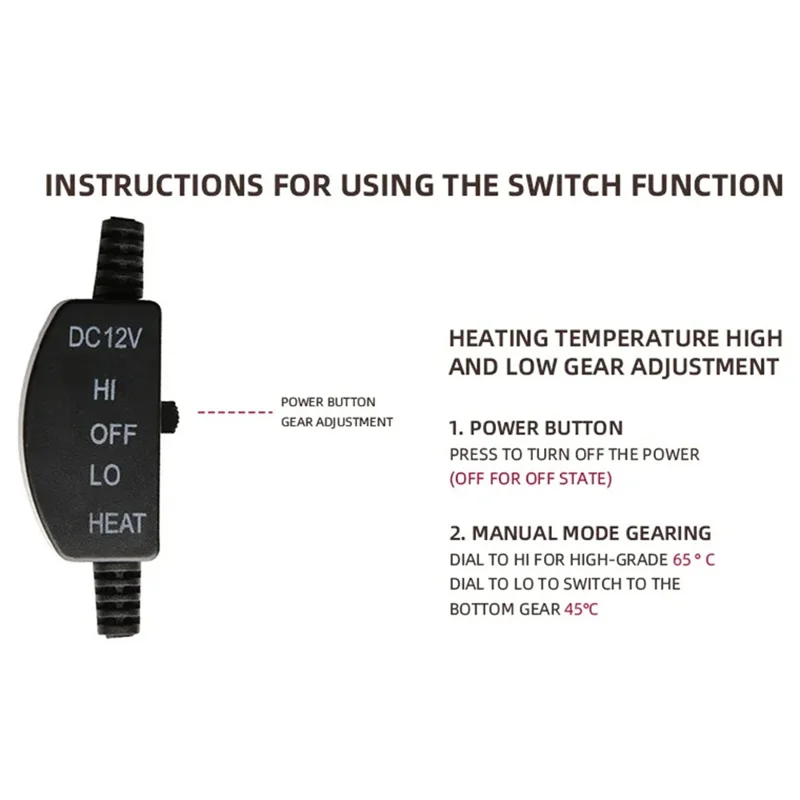 Rear Seat Cushion 12V Car Heated Protective Mat Pad Imitation Cashmere Back Seat Cover - Black