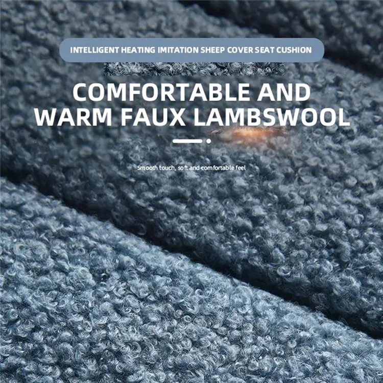 Rear Seat Cushion 12V Car Heated Protective Mat Pad Imitation Cashmere Back Seat Cover - Sapphire