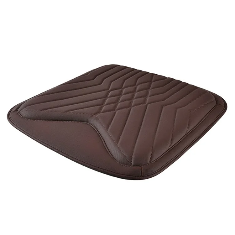 TK036 Nappa Texture PU Leather + Memory Foam Car Seat Cushion Non-slip Seat Pad - Marrone
