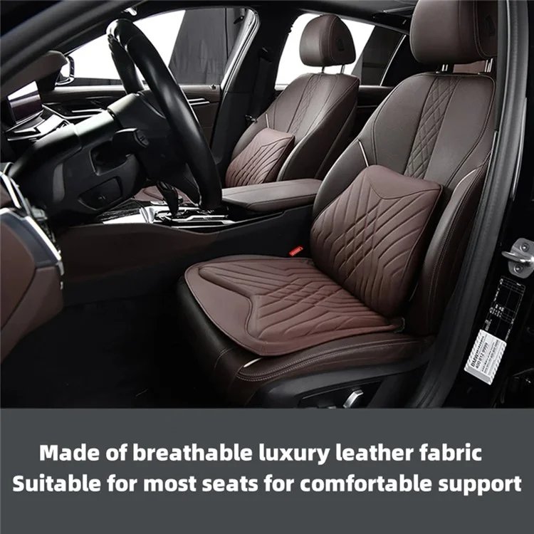 TK036 Nappa Texture PU Leather + Memory Foam Car Seat Cushion Non-slip Seat Pad - Marrone