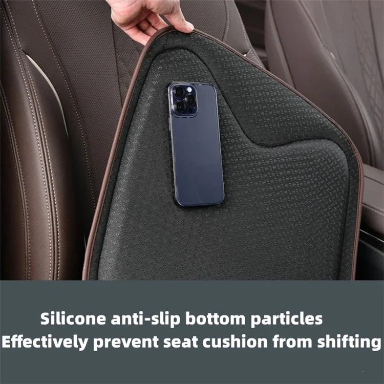 TK036 Nappa Texture PU Leather + Memory Foam Car Seat Cushion Non-slip Seat Pad - Marrone