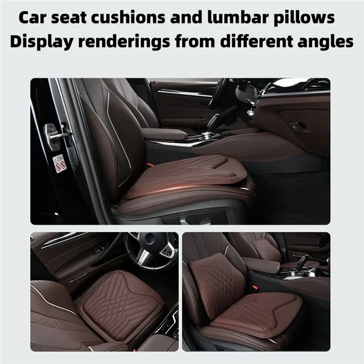 TK036 Nappa Texture PU Leather + Memory Foam Car Seat Cushion Non-slip Seat Pad - Marrone