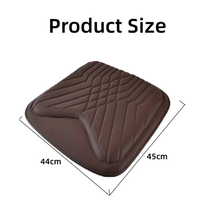 TK036 Nappa Texture PU Leather + Memory Foam Car Seat Cushion Non-slip Seat Pad - Marrone