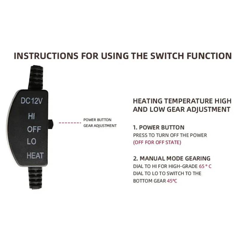 2Pcs 12V Electric Heated Car Seat Cushion Back Cover Winter Heating Seat Pad - Grey