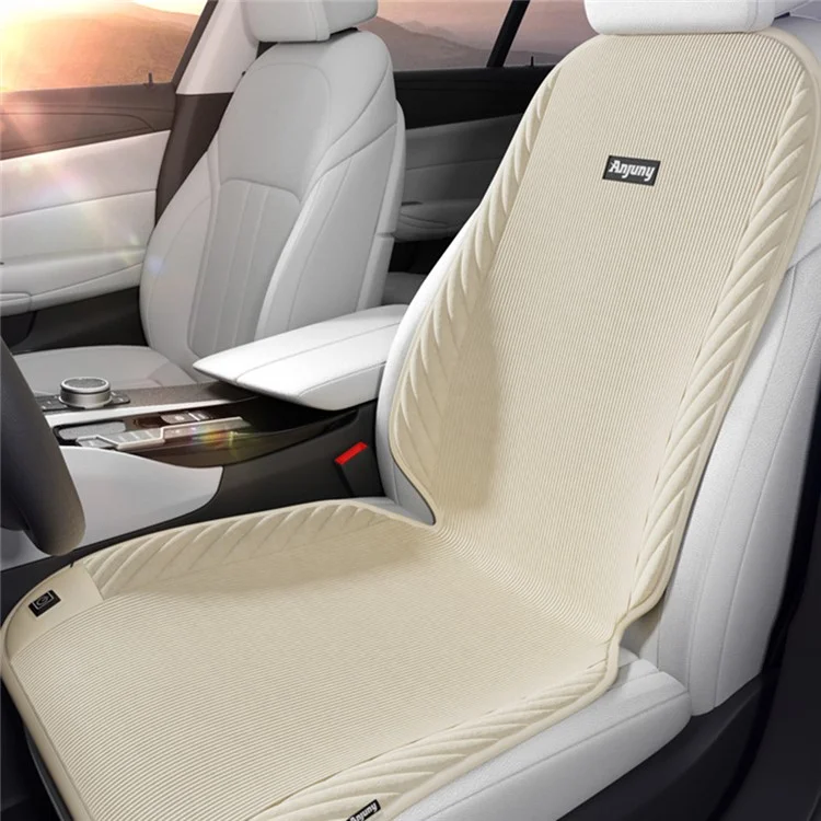 ANJUNY Cojín Eléctrico Calentado para Coche de Invierno con Respaldo Acolchado - Beige / Lado del Conductor