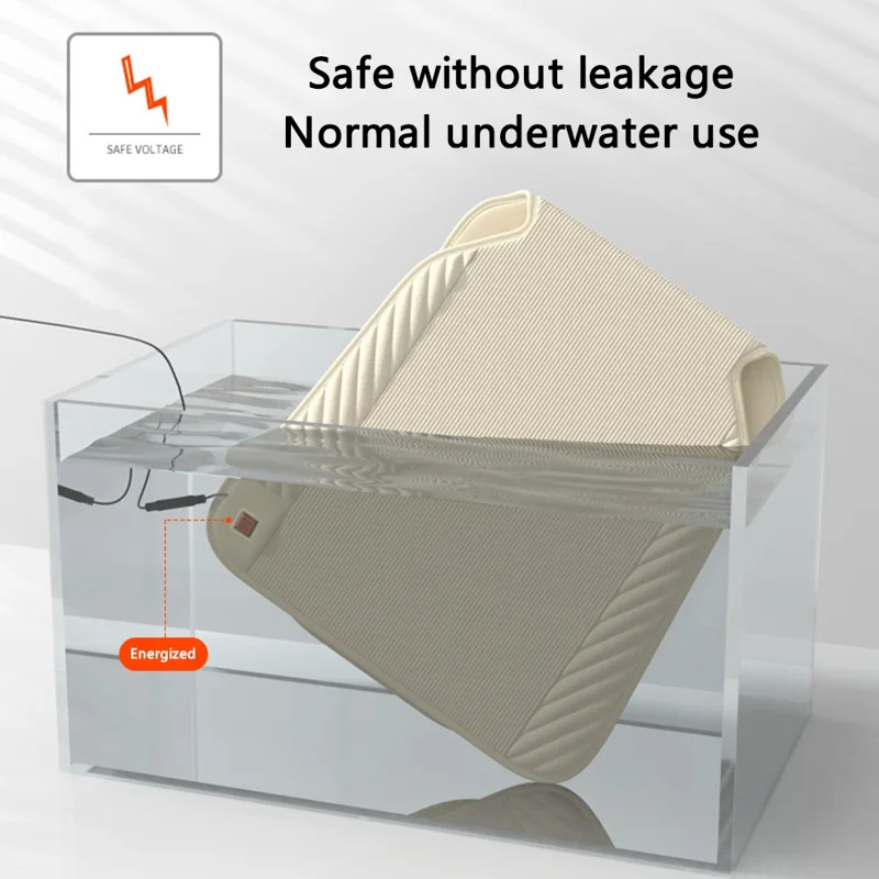 ANJUNY Winter Car Electric Heated Seat Cushion with Backrest Plush Chair Heating Pad - Black / Passenger Side