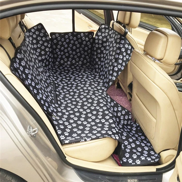 YF-1591 Almohadilla impermeable con estampado de la pata del gato Cojín para perro para el asiento trasero del coche, 130*145*40 cm