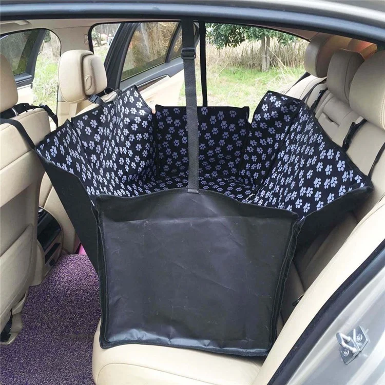 YF-1591 Almohadilla impermeable con estampado de la pata del gato Cojín para perro para el asiento trasero del coche, 130*145*40 cm