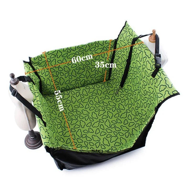 Dog Car Seat Cover Cloud Pattern Waterproof Seat Mat with Safety Rope, 60*55*35cm - Green