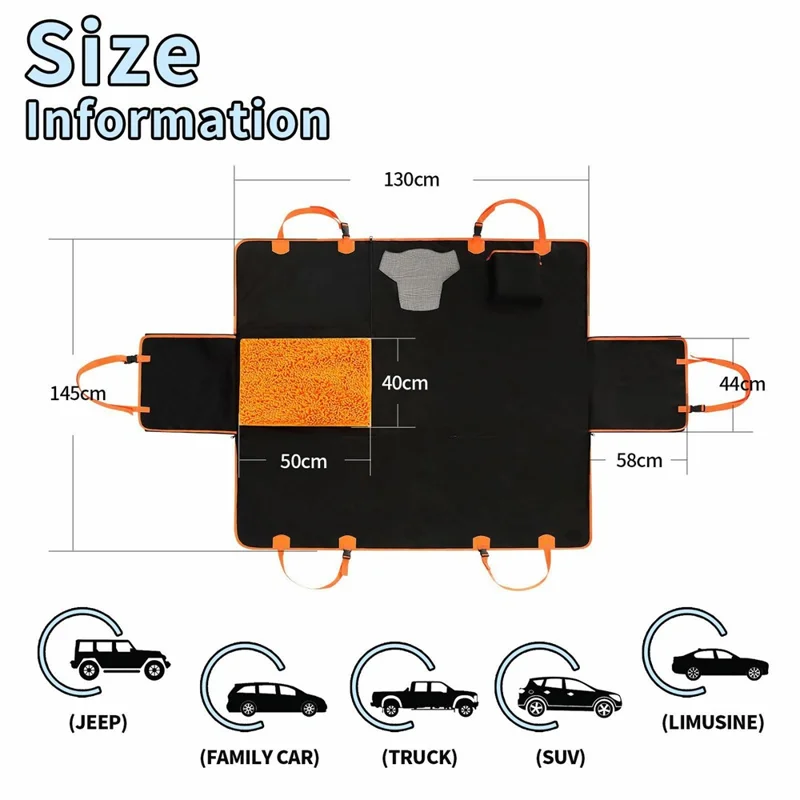 Anti-Scratch Waterproof 600D Oxford Cloth Pet Dog Mat Washable Car Seat Cushion
