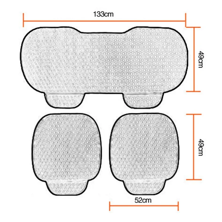 xdg-02 Juego de 3 Piezas de Almohadillas para Asiento de Coche Delantero y Trasero Calientes Antideslizantes - Negro