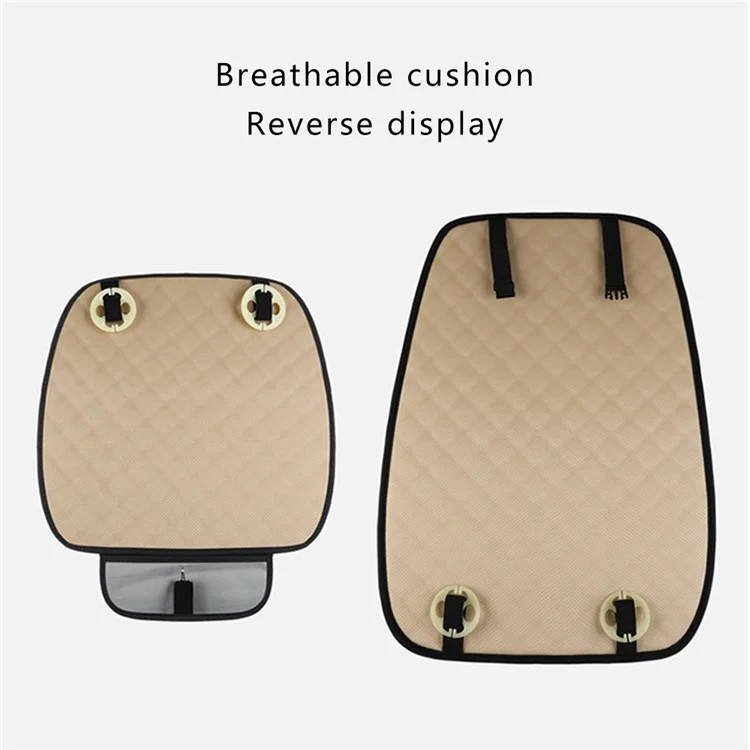 4Pcs / Set 2 x Car Front Seat Cover+2 x Car Seat Back Cushion for Leg Pressure and Back Pain Relief - Black