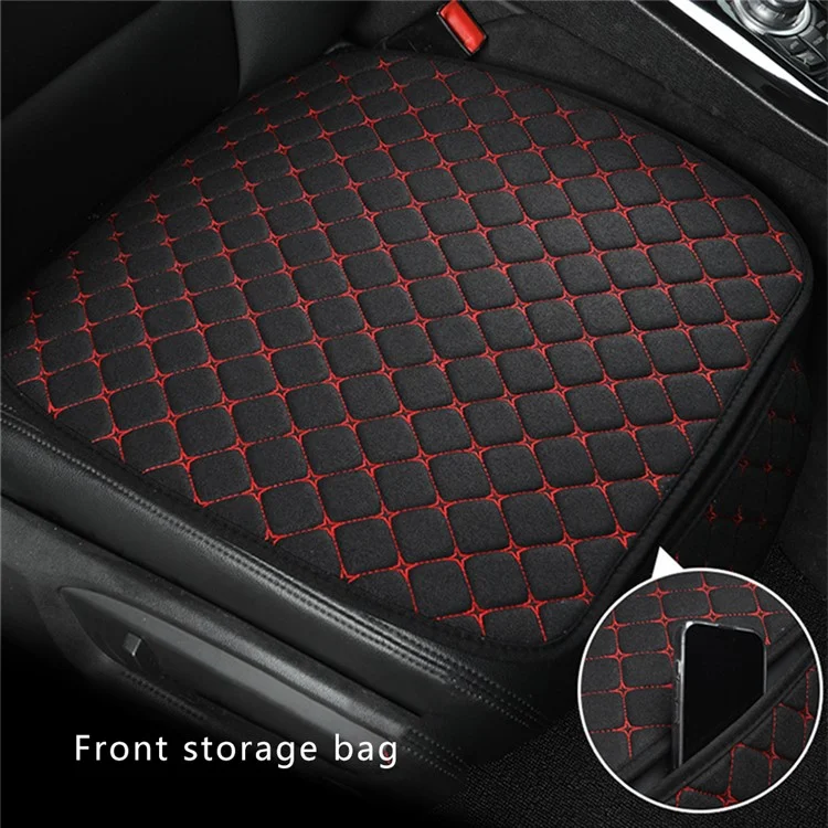 4Pcs / Set 2 x Car Front Seat Cover+2 x Car Seat Back Cushion for Leg Pressure and Back Pain Relief - Black