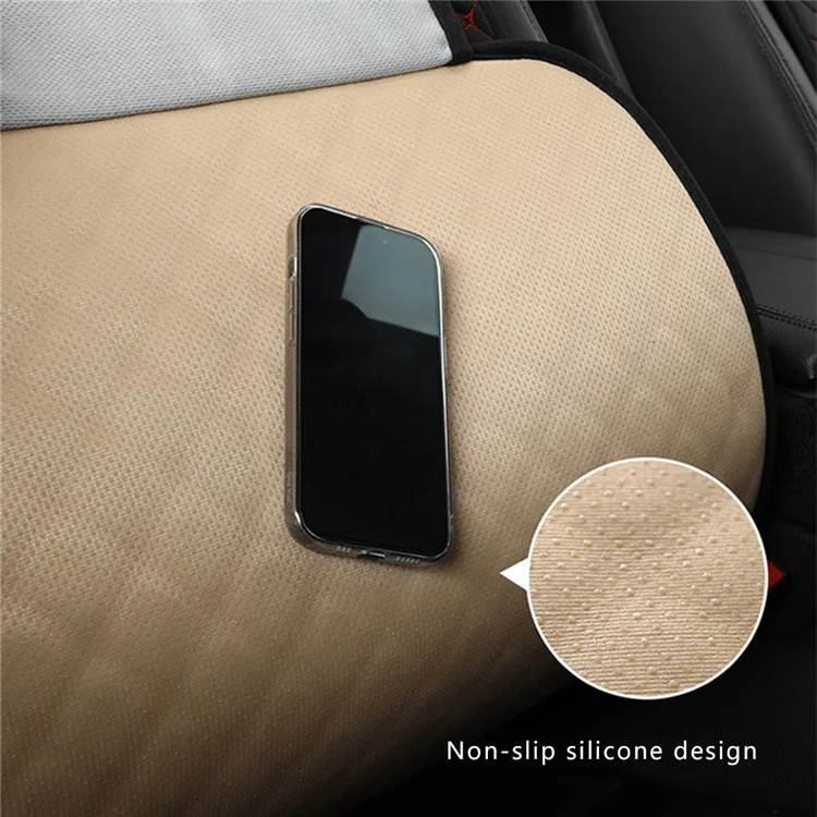 4Pcs / Set 2 x Car Front Seat Cover+2 x Car Seat Back Cushion for Leg Pressure and Back Pain Relief - Black