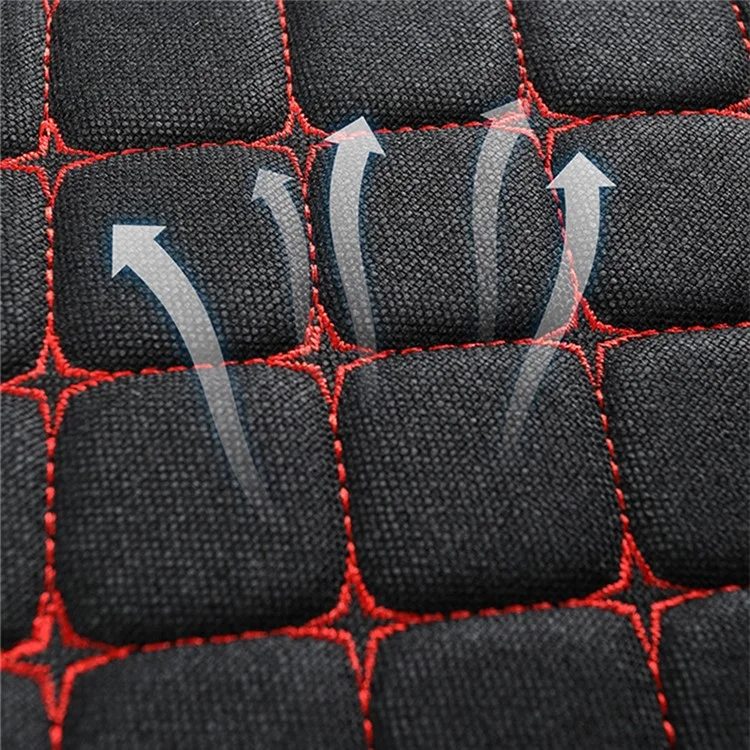 4Pcs / Set 2 x Car Front Seat Cover+2 x Car Seat Back Cushion for Leg Pressure and Back Pain Relief - Black