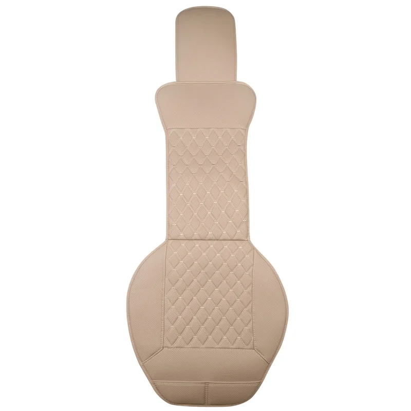 2 Sets PU Leder Autositzpolster Matte Autositzschutz Sitzbezug - Beige
