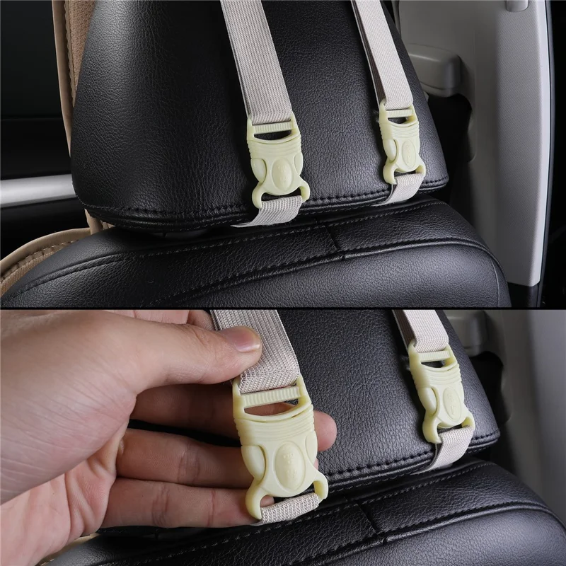 2 Sets PU Leder Autositzpolster Matte Autositzschutz Sitzbezug - Beige