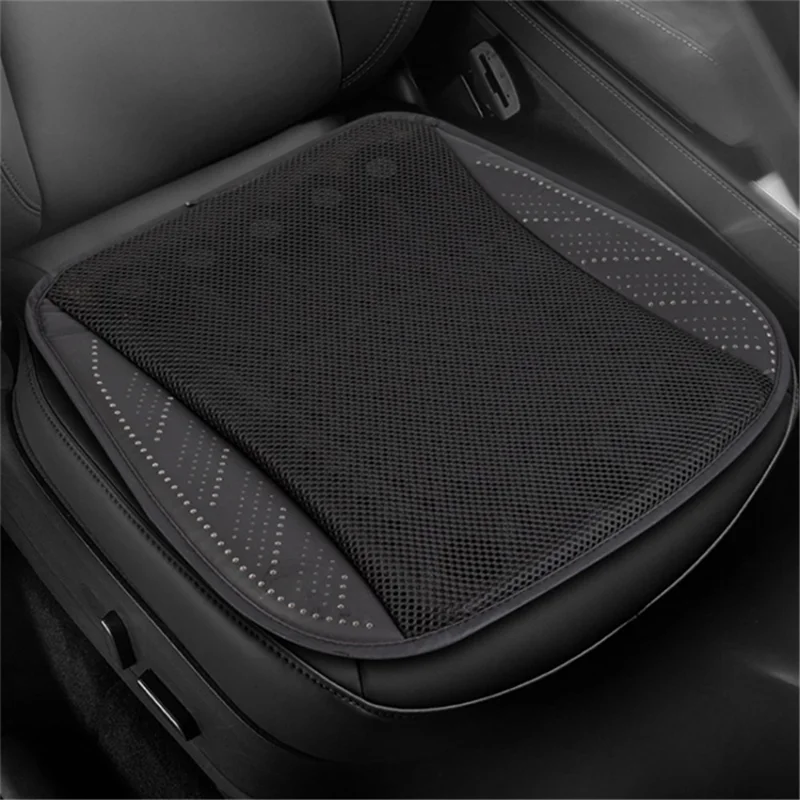 USB Powered Summer Breathable Car Seat Cushion Built-in 5 Fans Seat Cooling Mat - Black