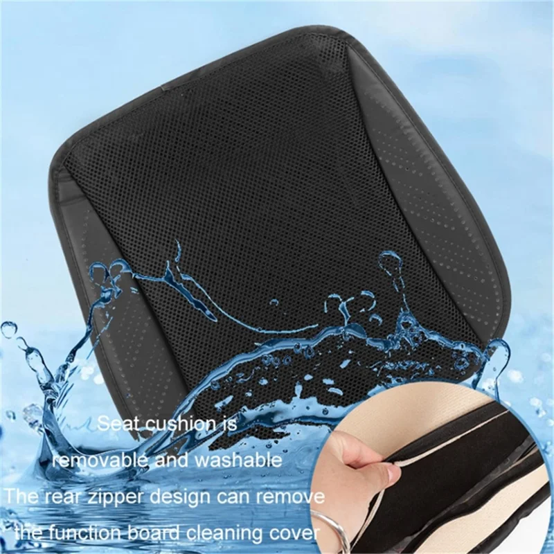 USB Powered Summer Breathable Car Seat Cushion Built-in 5 Fans Seat Cooling Mat - Cyan