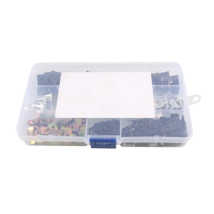 Kit d'assortiment de 180 pièces de clips en U en acier au carbone A7860 M3+M4+M5+M6 avec boîte