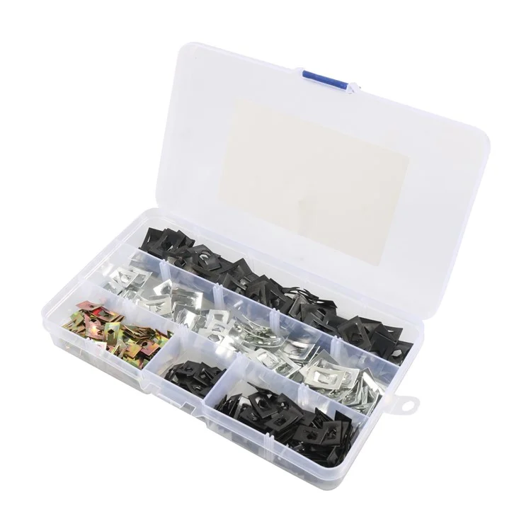 Kit d'assortiment de 180 pièces de clips en U en acier au carbone A7860 M3+M4+M5+M6 avec boîte