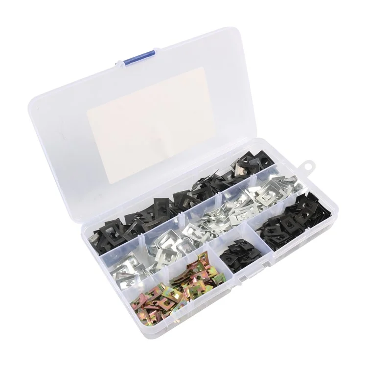 Kit d'assortiment de 180 pièces de clips en U en acier au carbone A7860 M3+M4+M5+M6 avec boîte