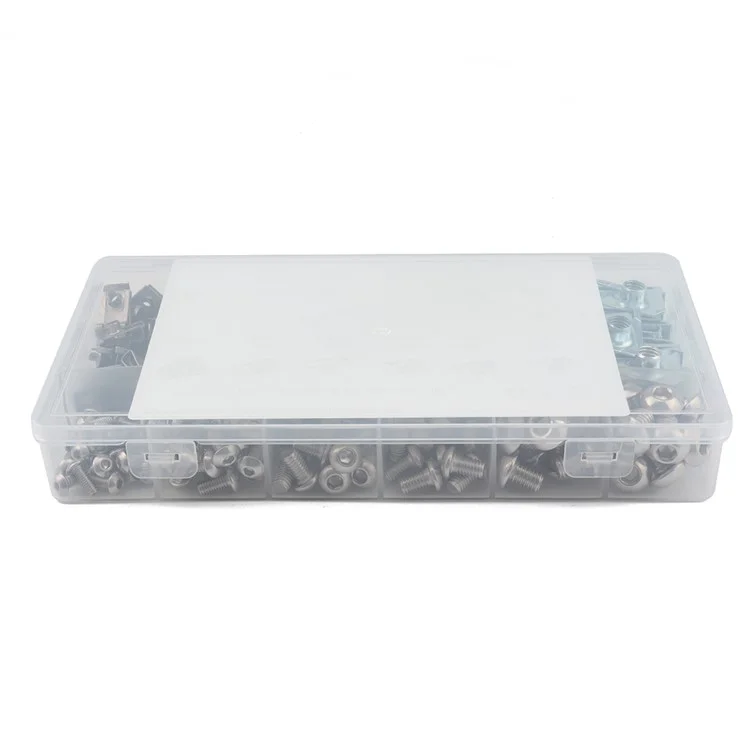 A2706 200 pièces M4 M5 M6 M8 Assortiment de fixation rapide U Nut and Bolt avec boîte