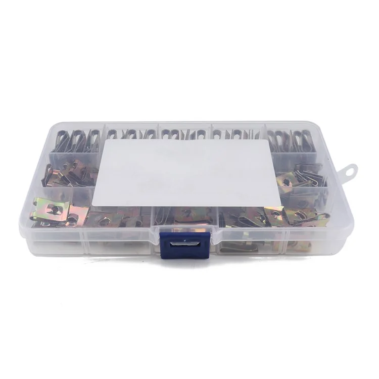 A2734 110Pcs For Motorcycle Car No.6 / 8 / 10 / 12 U Type Clip Nut Assortment Kit
