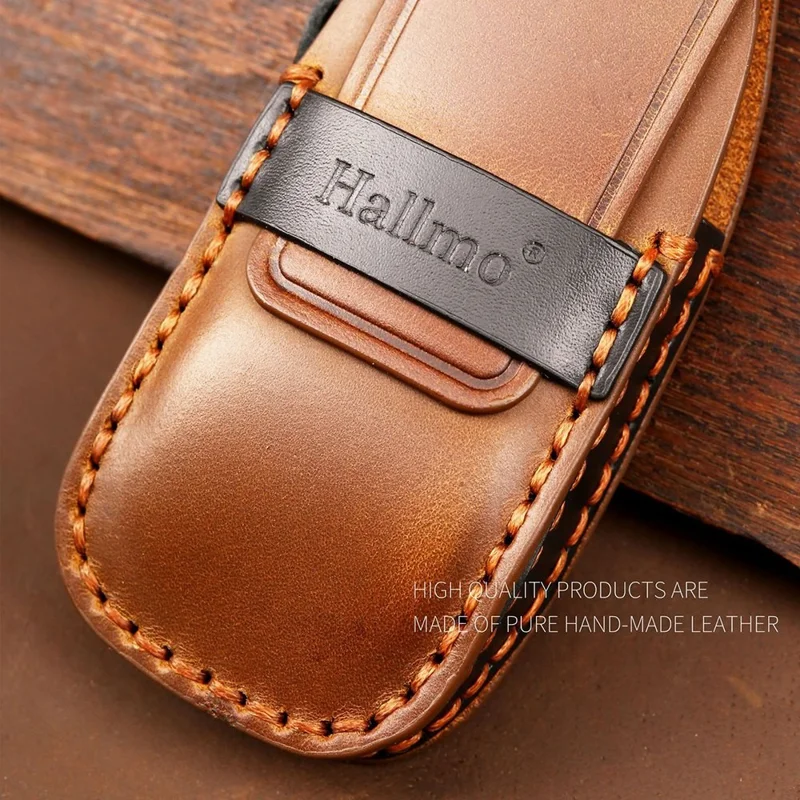 HALLMO C017 for E300L Car Cowhide Leather Key Protective Cover Anti-scratch Key Case - Blue