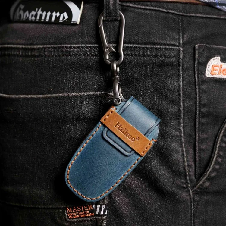 Hallmo C015 Anti-kratzer-autoschlüsselkoffer Für E300L, Echter Kuhhaftverlorten-leder-protektor-schlüsselbund-ersatz - Braun