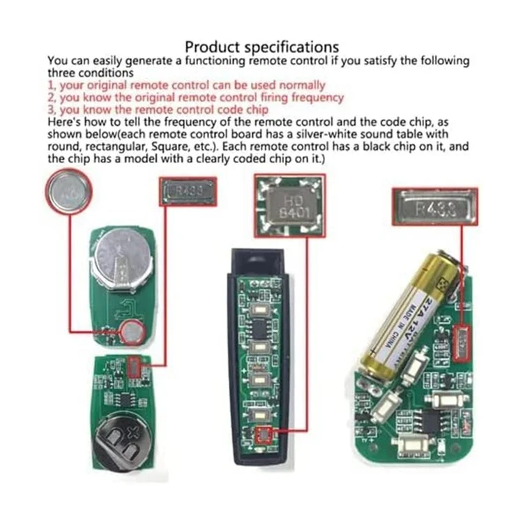 4-in-1 433MHz Fernbedienung Duplikator Auto Garagentor Fernbedienung Kopiergerät