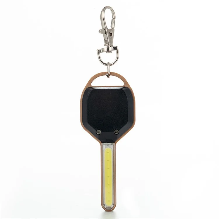 Mini LED Flashlight Keychain Portable LED Night Light Key Shaped Camping Emergency Lighting Illuminating Tool - Or
