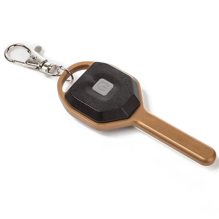 Mini LED Flashlight Keychain Portable LED Night Light Key Shaped Camping Emergency Lighting Illuminating Tool - Or