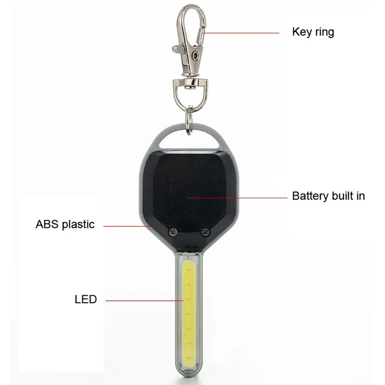 Mini LED Flashlight Keychain Portable LED Night Light Key Shaped Camping Emergency Lighting Illuminating Tool - Or