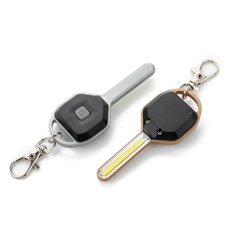 Mini LED Flashlight Keychain Portable LED Night Light Key Shaped Camping Emergency Lighting Illuminating Tool - Or