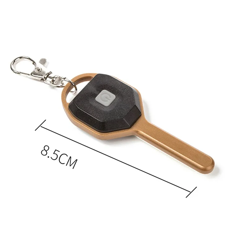 Mini LED Flashlight Keychain Portable LED Night Light Key Shaped Camping Emergency Lighting Illuminating Tool - Or