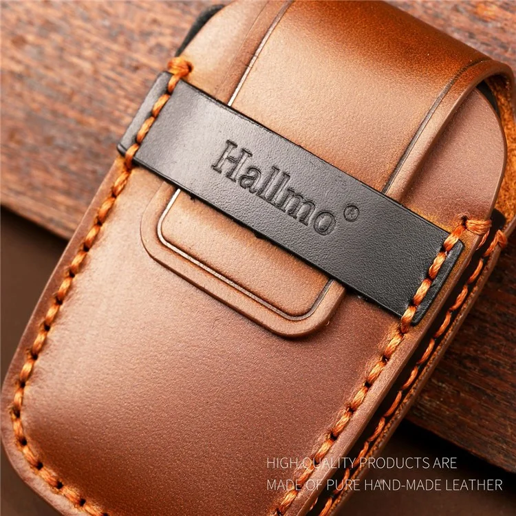 HALLMO Car Remote Key Cover für C005 18, Toyota 2-Schlüssel Crazy Horse Rindsleder Schutzhülle - Braun