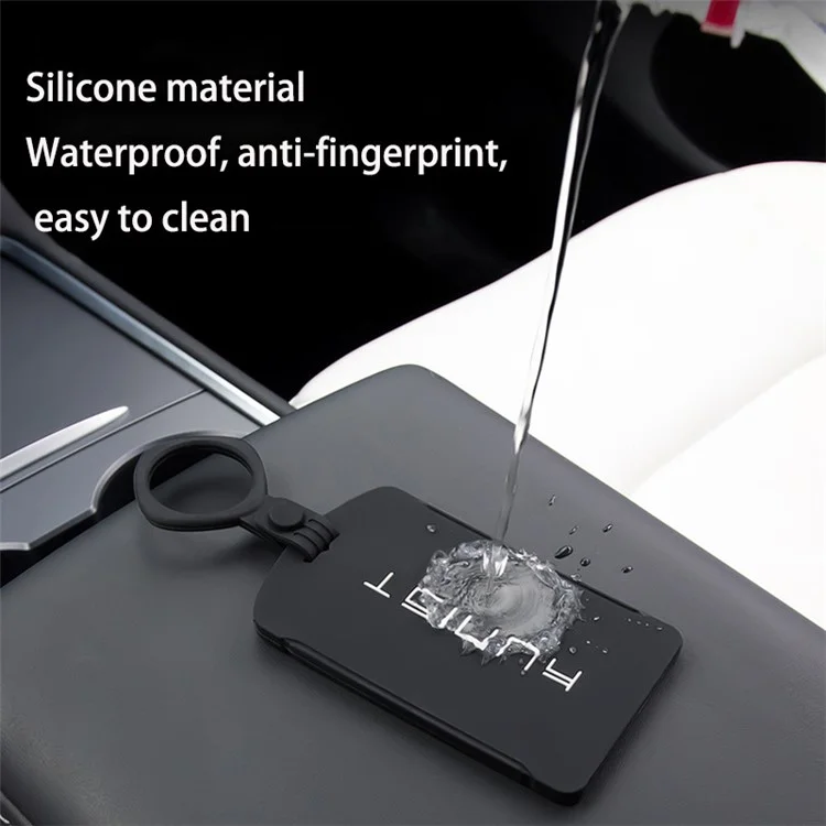 M10736 Compatible with Tesla Model 3 / Y Flexible Silicone Car Key Card Holder Case Sleeve Protector