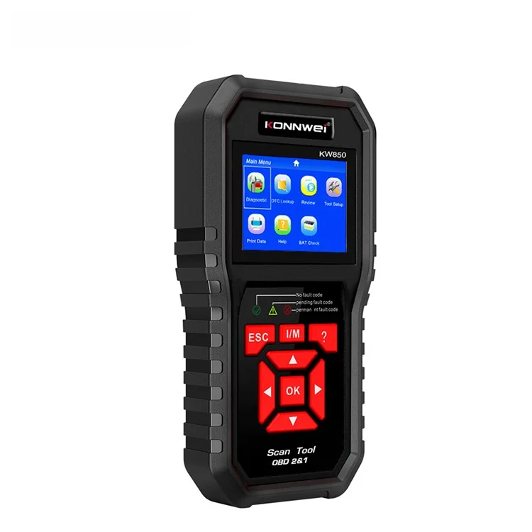 KONNWEI KW850 OBD2-Scanner-Codelleser OBD II Automotive Scanner Auto-Diagnose-Scan-Tool Check Engine Tool (unterstützt 8 Sprachen) - Schwarz