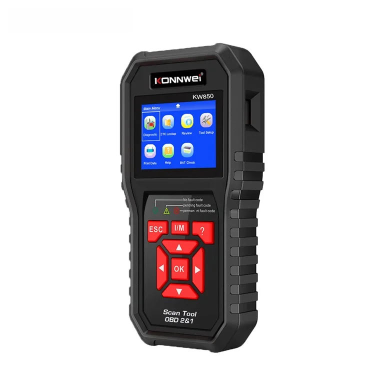 KONNWEI KW850 OBD2-Scanner-Codelleser OBD II Automotive Scanner Auto-Diagnose-Scan-Tool Check Engine Tool (unterstützt 8 Sprachen) - Schwarz